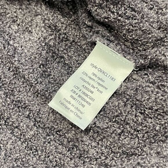 Barefoot Dreams CozyChic Lite Ribbed Shrug Cardi In Purple Size 1X - Picture 7 of 8